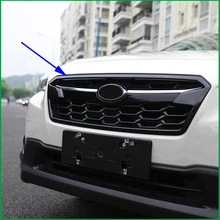 ABS Chrome ABS Carbon Fibre Print Car Front Middle Grille Grill Frame Cover Trim For Subaru XV 2018 2019 Car Styling Auto Parts abs chrome front grille grill cover trim ring auto exterior accessories 6402a313 for mitsubishi asx 2013 2015