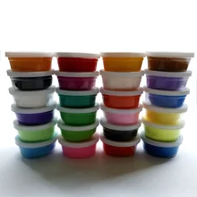 24 цвета/коробка игровой тесто легкий мягкий фимо Полимерная глина модель волшебный воздух сухой слизь игрушки Интеллектуальный Пластилин Глина хорошее качество