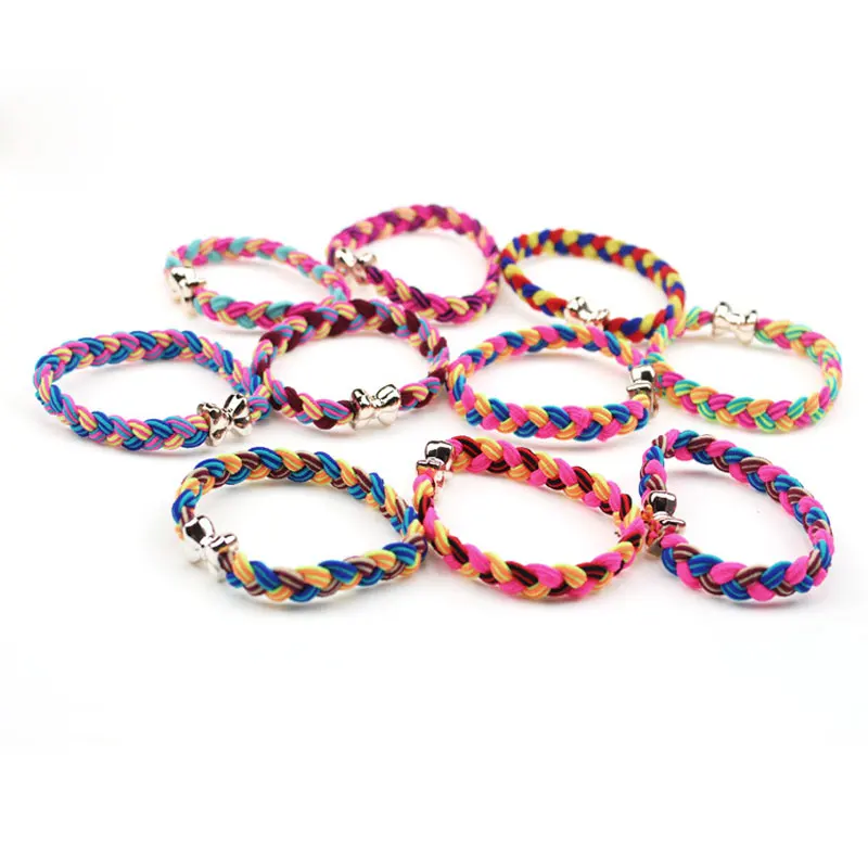 10Pcs Multicolor Scrunchy Girls Hair Accessories Gum Elastic Hair Bands Braiding Headband Elastic Ring Rubber Rope Hair Ties