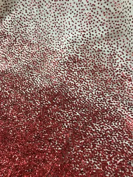 

Guaranteed French net Lace Fabric DiuDiu-52018 Newest sequins fabric in royal red color for party dress
