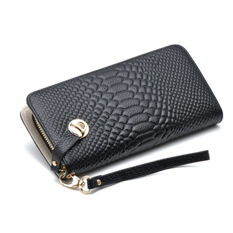 SALE Stone Women Wallets Genuine Leather Wallet Woman Long Purse Female Designer Ladies Coin ...