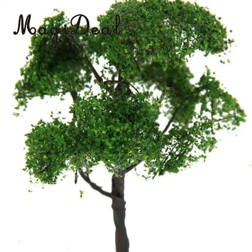 MagiDeal 1Pc 12cm Scenery Street Railway Railroad GreenScene Landscape Model Elm Tree for House Park Garden Layout Child Toy