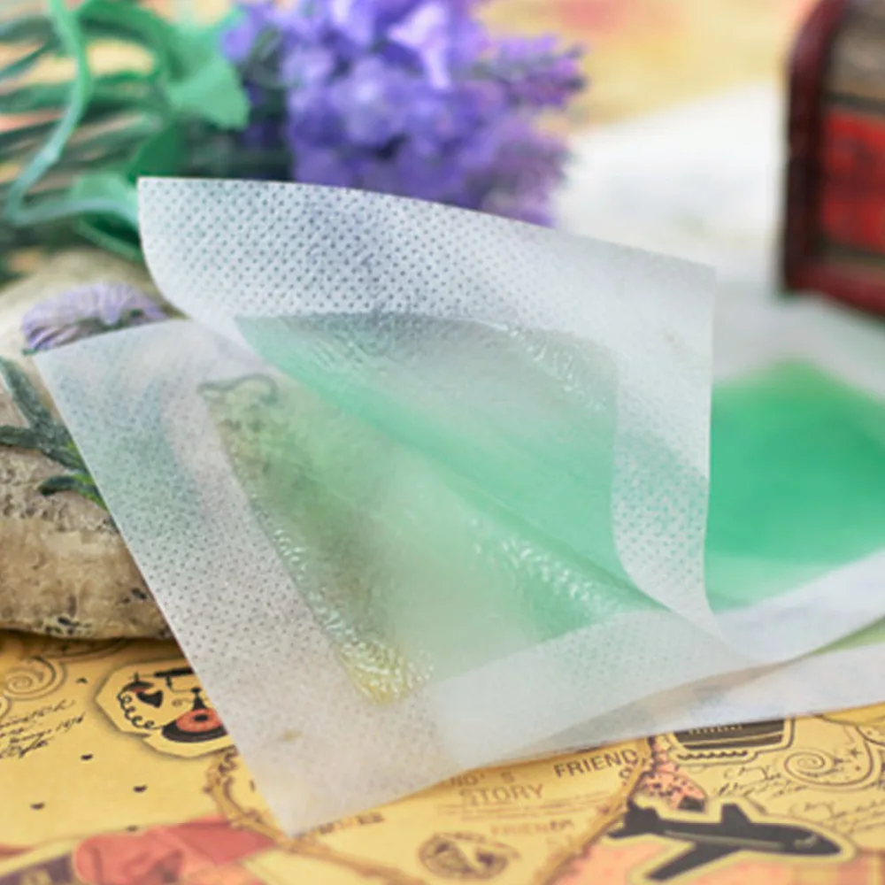 Hot 2pcs 1 Sheet Green Hair Removal Double Sided Cold Wax Strip Papers