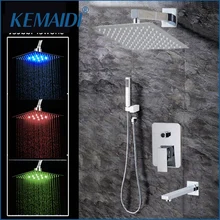 KEMAIDI высокое качество ванная комната настенный " Дождь душевая головка клапан смеситель кран W/ручной душ смеситель для душа в форме дождя кран Набор