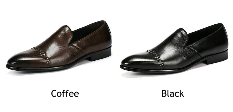 Men's Leather Casual Shoes Formal Oxfords Shoe Moccasins Men's Leather Brand Casual Genuine Leather Shoes Men 2018 Brogue Shoe   (14)