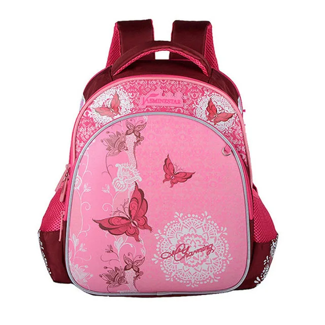 New Children School Bags Grade 1-3-5 Orthopedic Cartoon Laptop Backpacks Kids Large Capacity School Bags For Boys - Цвет: Розовый