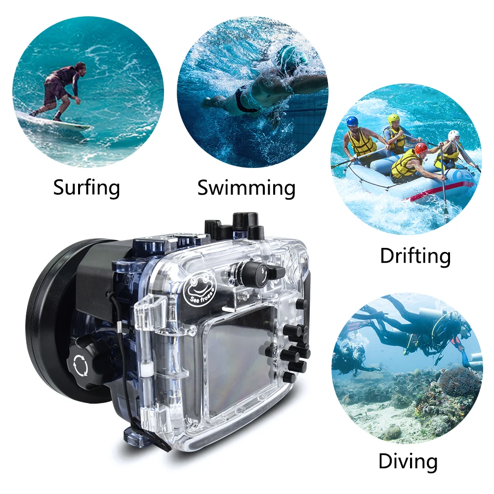 60m/195ft Waterproof Underwater Housing Camera Diving Case for SONY DSC-RX100 VI RX100 M6 RX100 mark 6 VI Bag Cover