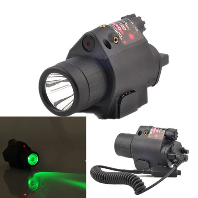 

Tactical 400 Lumen CREE LED Green Flashlight Red Laser Sight Combo With 20mm Rail For Rifle Pistol Gun Accessories