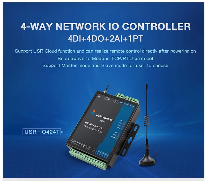 USR-IO808-GR 8-канальный видеорегистратор GPRS/GSM сети ввода-вывода контроллер 8-канальный сетевой видеорегистратор Выход Вход Поддержка ведомый режим облако TCP/RTU