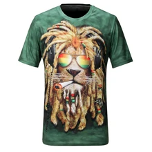 Мужская футболка с коротким рукавом, 3D принт, футболка, новинка, Лев, дизайнерский полиэстер, размер, топы, M, L, XL