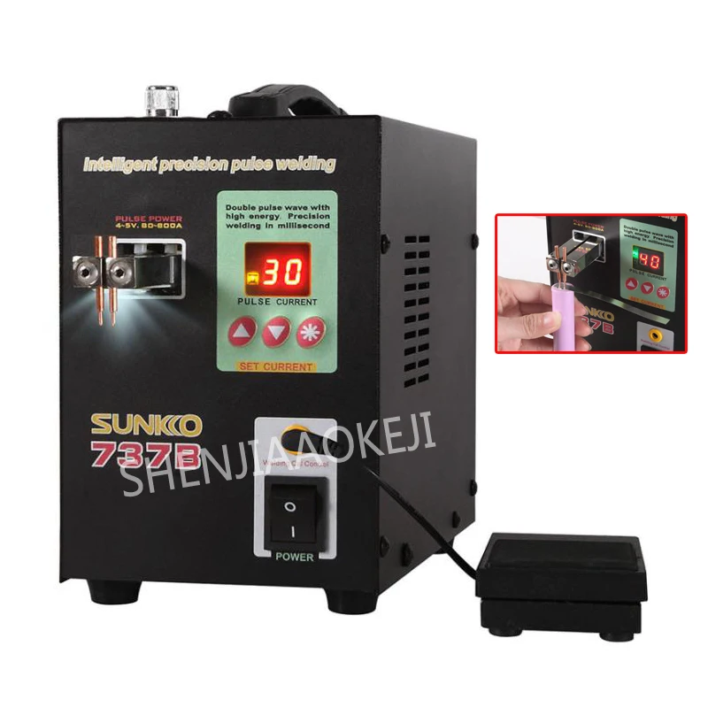 

S737B Battery spot welder small pulse welding machine Nickel spot welder Hand-held pedal welding machine AC 110V/220V