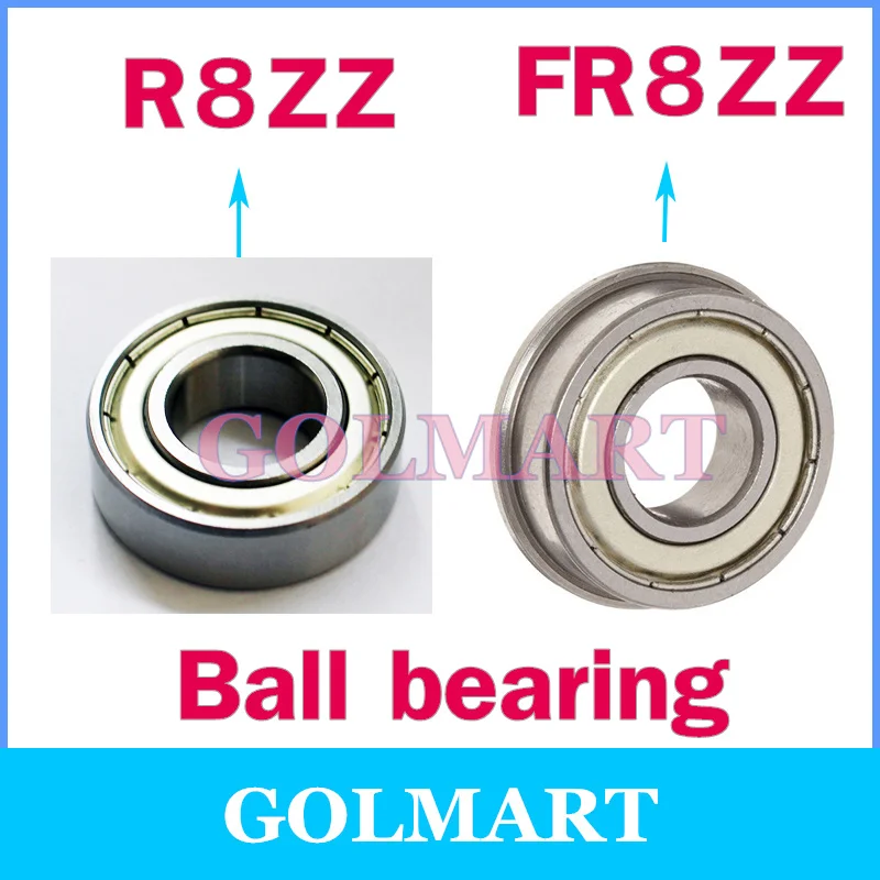 Double Shielded Metal Flanged Ball Bearing FR8ZZ 1//2x1-1//8x5//16inch 5 PCS