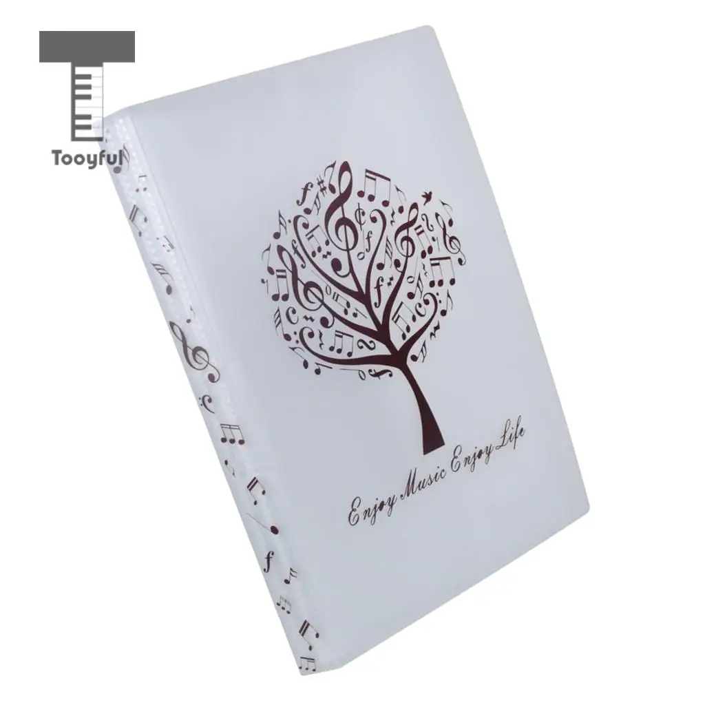 Tooyful A4 Size Big Storage Holder Music Score Folder for Arts Department Students Teachers Musical Note the Tree White