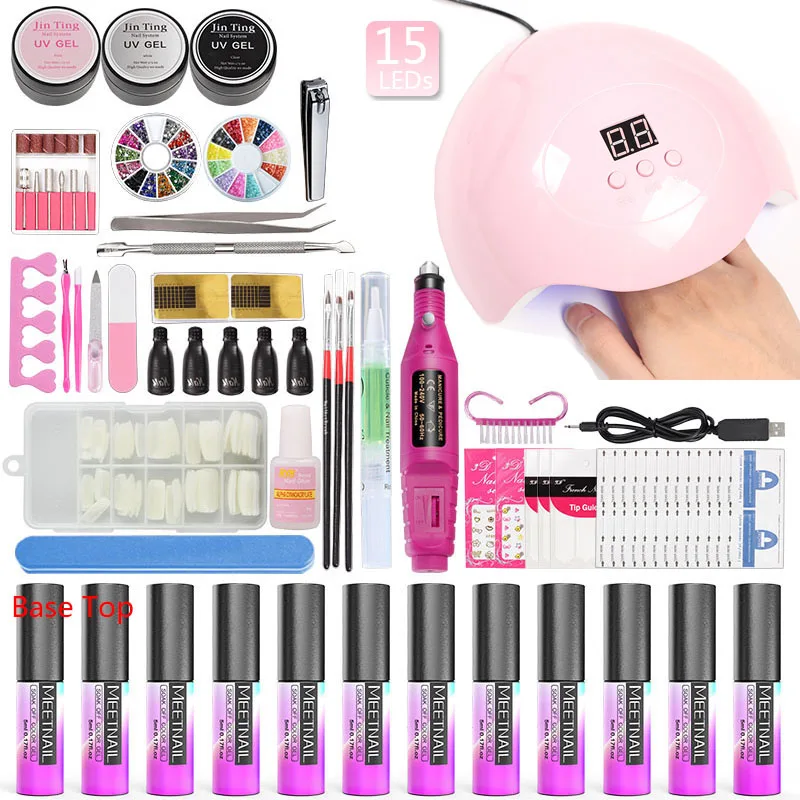 

Manicure Tools Acrylic Nail Kit Art Set 36w/48w/45w Led Lamp Color Gel Varnish Polish Machine Drill Bit All for Manicure Salon