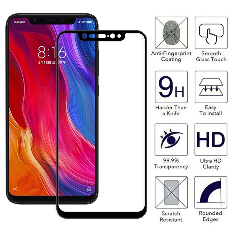Закаленное стекло для pocophone f1 5D xiaomi mi max 3 Xiaomi Mi 8 Mix2 6X A2 A1 6 5X защита Redmi Note 4x|Защитные