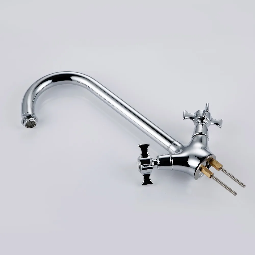 Kitchen Sink Faucet 360 Degree Swivel Mixer Tap Dual Cross Single Hole Chrome Silver Solid Brass Faucets Wholesale Smesiteli Kitchen Sink Faucet 360 Degree Swivel Mixer Tap Dual Cross Single Hole Chrome Silver Solid Brass Faucets Wholesale Smesiteli