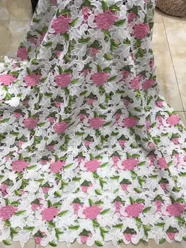 

2019 Free shipping (5yards/pc) High quality African French net lace fabric in Peach and green for party dress YYZ341778