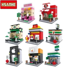 HSANHE Brick Mini Building Blocks Architecture Nanoblockse Kids toys Educational Compatible Legoe Toys for Children Christmas