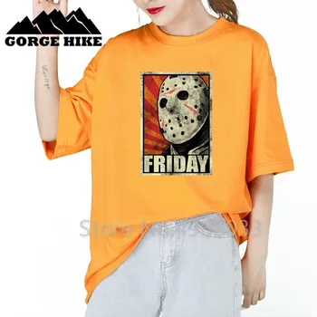 

Halloween Mask Funny T shirt Lady friday the 13th jason Horror Cosplay Costume Women Party T-shirt Awesome Artsy Breathable Tees