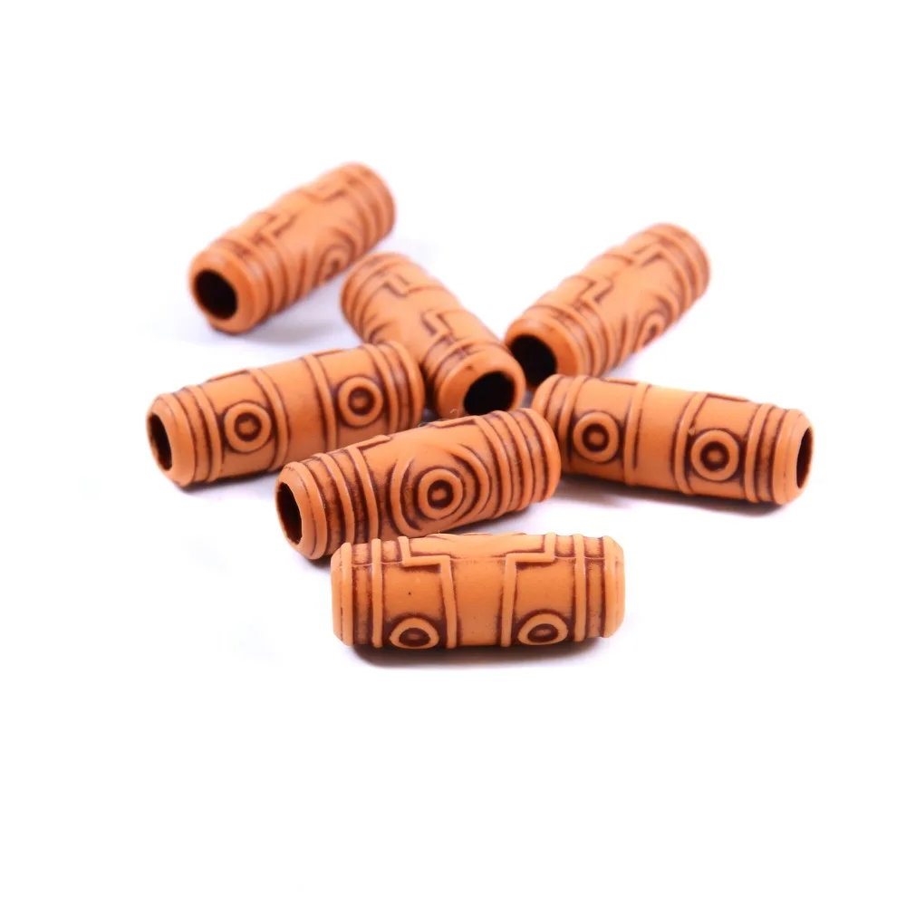 

12pcs-24pcs hair braid dread dreadlock Beads cuffs clips wooden color approx 5.9mm inner hole