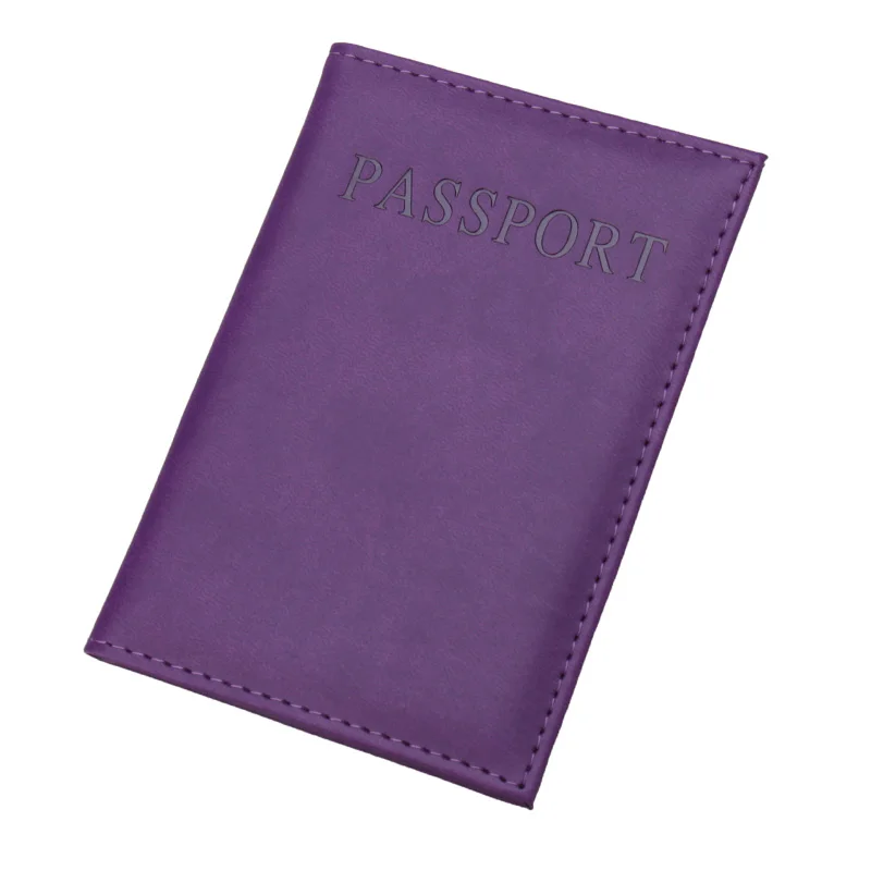 Искусственная кожа сплошной карамельный цвет держатель для паспорта Пара моделей женщин Путешествия Обложка для паспорта человек держатель для карт(Пользовательский логотип - Цвет: Фиолетовый
