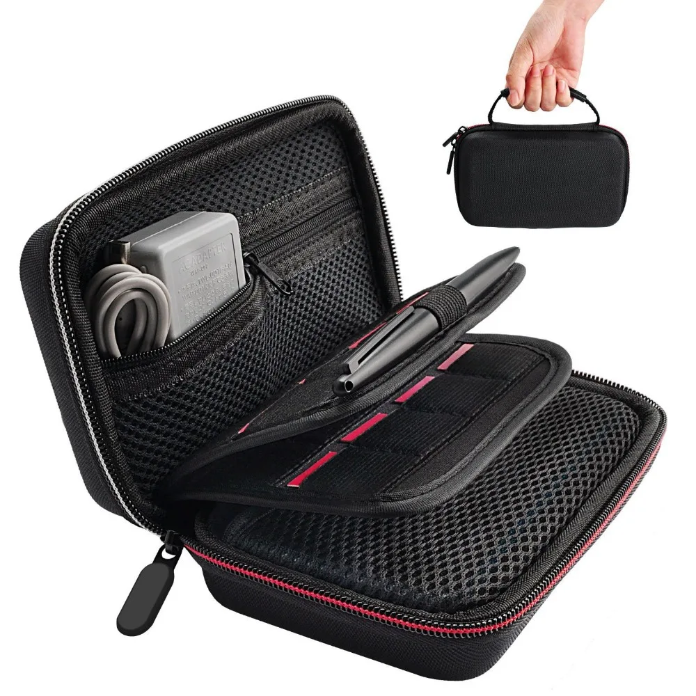 

Hard Carrying Shell Case Bag for Nintend NEW 2DS LL/XL Fit Wall Charger, 16 Game Cartridge Case Holder, Large Accessories Pocket