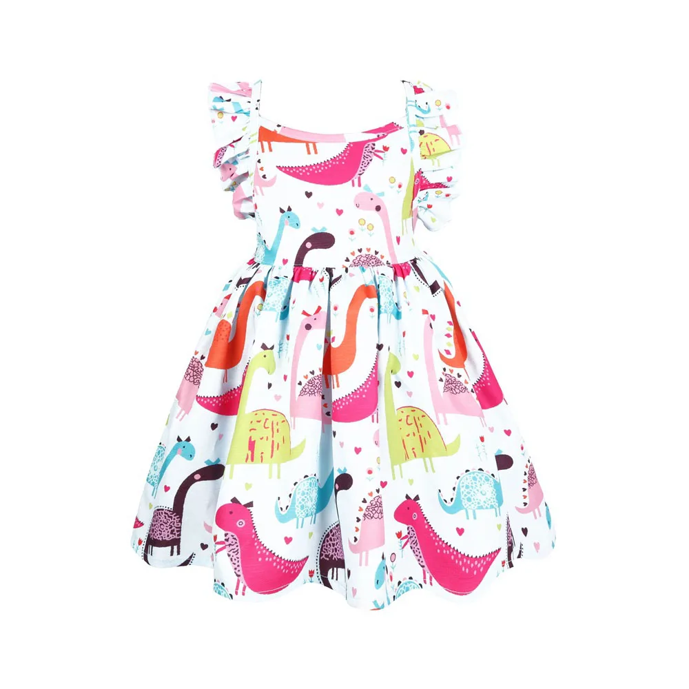 Летняя одежда для маленьких девочек, платье с динозавром, детские платья для девочек, костюм на Хэллоуин, вечерние платья для костюмированной вечеринки, Vestidos 36012