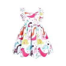 Летняя одежда для маленьких девочек, платье с динозавром, детские платья для девочек, костюм на Хэллоуин, вечерние платья для костюмированной вечеринки, Vestidos 36012