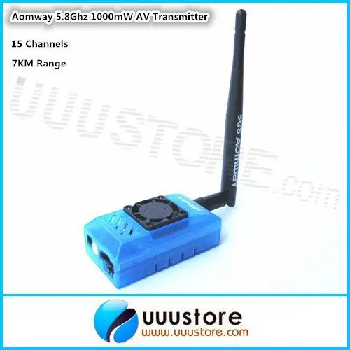 

Aomway FPV 5.8G 5.8Ghz 1000mw 15CH TX Wireless Audio Video Transmitter for Fatshark ImmersionRC RC Airplane Helicopter 7KM Range