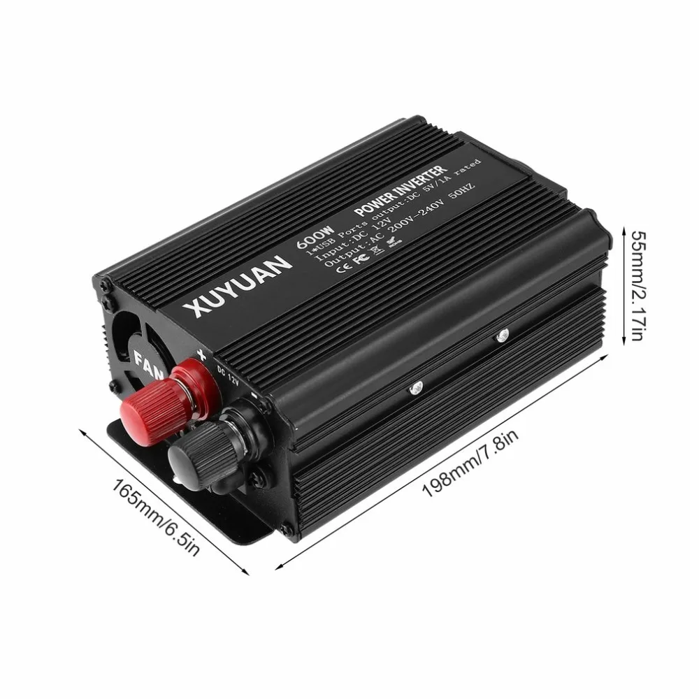 newCar Inverter 600W DC 12V to AC 220V USB Power Inverter with LED Indicator Car Converter for Car Household Appliances