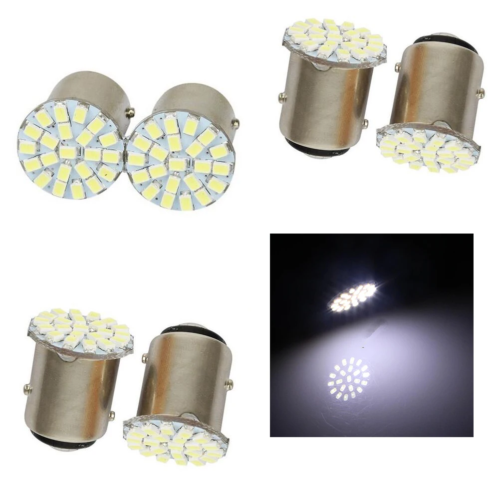 

White 1157 BAY15D 22SMD Car Stop LED Brake Lamp Bulb Tail 12V 6PCS 1156 BA15S BAU15S PY21W Turn Light