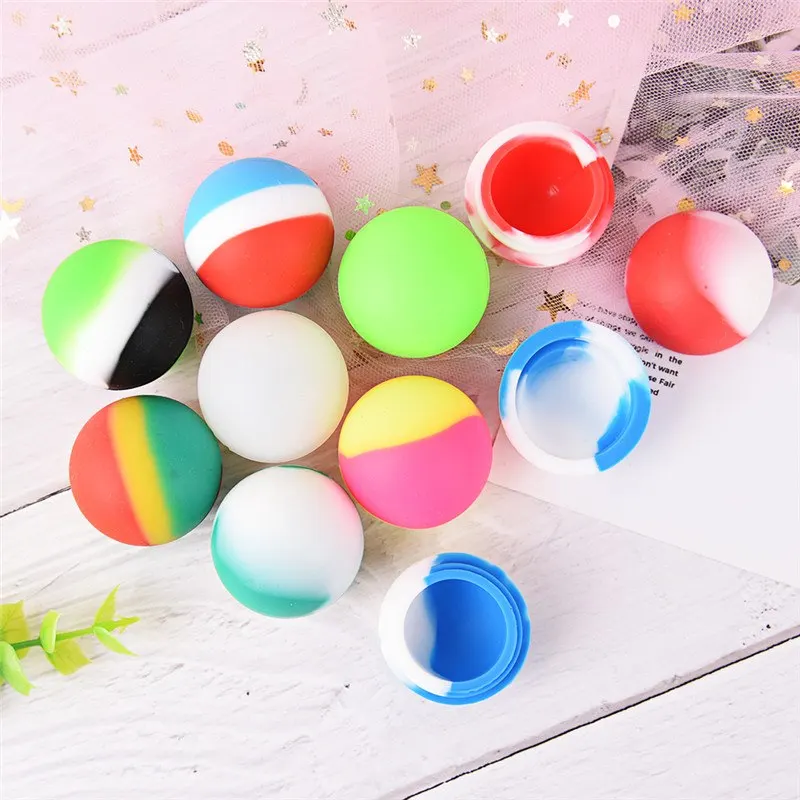 

Sphere Pill Box Wax Dry Herb Silicone Jars Container Wax Smoking Accessaries Color Random