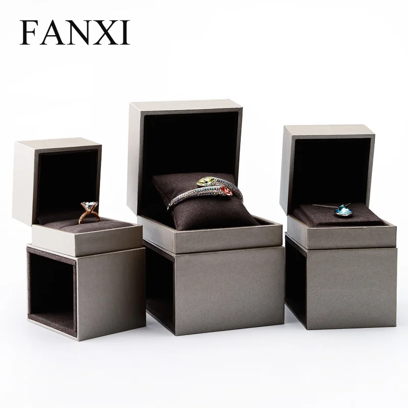 Подарочная коробка для ювелирных изделий FANXI цвета шампанского из искусственной
