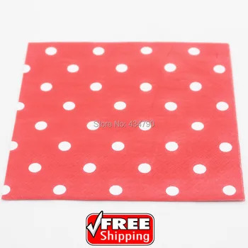 

60pcs Red Paper Napkins White Polka Dot,Christmas Dinner Serviettes Towel Party Supplies Decor,Tableware-Choose Your Colors