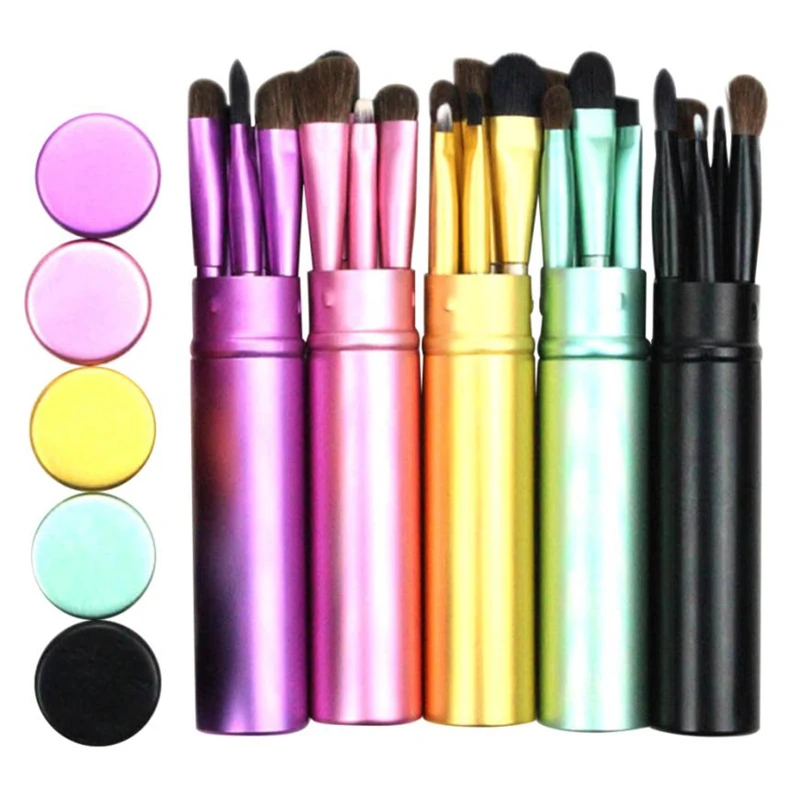 

ISHOWTIENDA 5Pcs Professional Makeup Brushes set Eye Eyeshadow Brush Brushes Cosmetic Set+Round Tube Sets Kits pincel maquiagem
