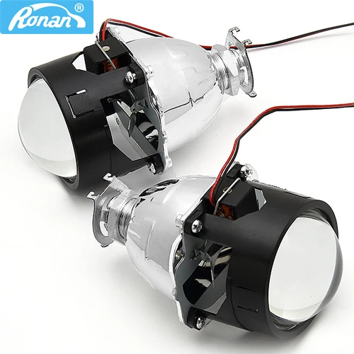 RONAN 2,5 HID Xenon конечные линзы проектора bi Xenon Парковка автомобиля стайлинг фары DIY лампа для H1Bulb с кожухами H4 H7 разъем - Цвет: Without Shrouds Lens