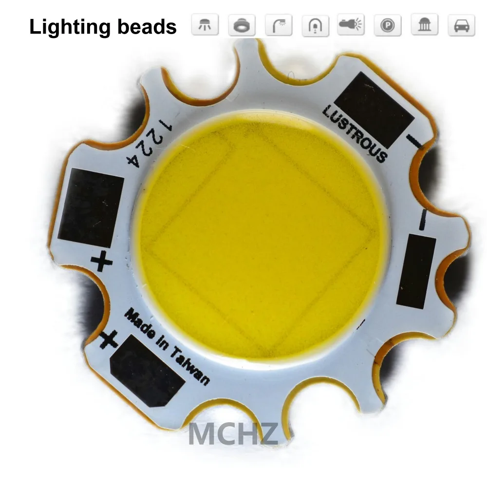 

150pcs COB 20W led cob Light Source chip 33V 600mA Side 12.1MM Spot Lights Chip On Board bulb