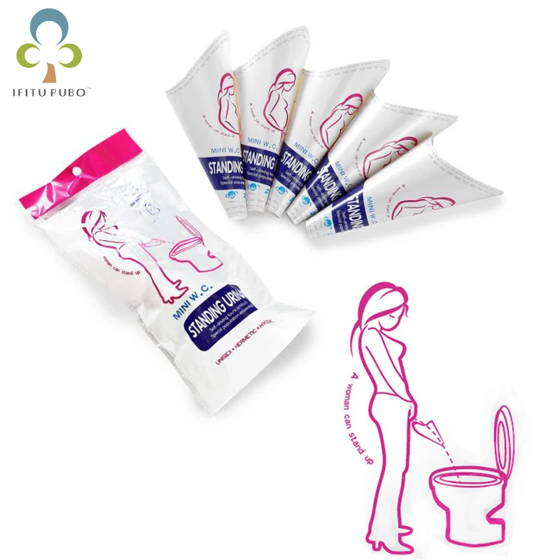 

10pc/lot Disposable Paper Urinal Woman Urination Device Stand Up Pee for Camping Travel Portable Female Outdoor Toilet Tool GYH