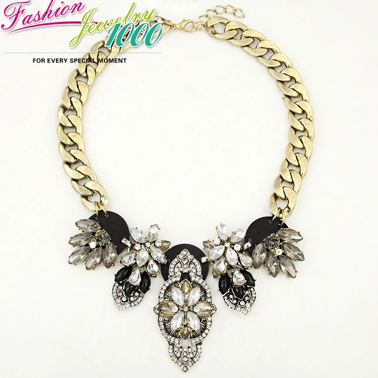 New Individual Vintage Crystal Multilayer Flower Pendant Chain Necklace Fashion Statement Jewelry for Women Party Free
