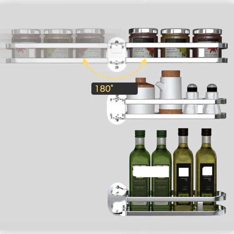 SUS 304 вращающийся кухонный стеллаж из нержавеющей стали, полка для ванной комнаты настенный держатель Органайзер DIY слои