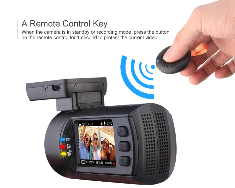 RUCCESS DVR 0906 Mini Car DVR GPS Logger Full HD 1080p Novatek 96663 WDR Capacitor 1920x1080 Night Vision 170 Degree Dash Cam 4