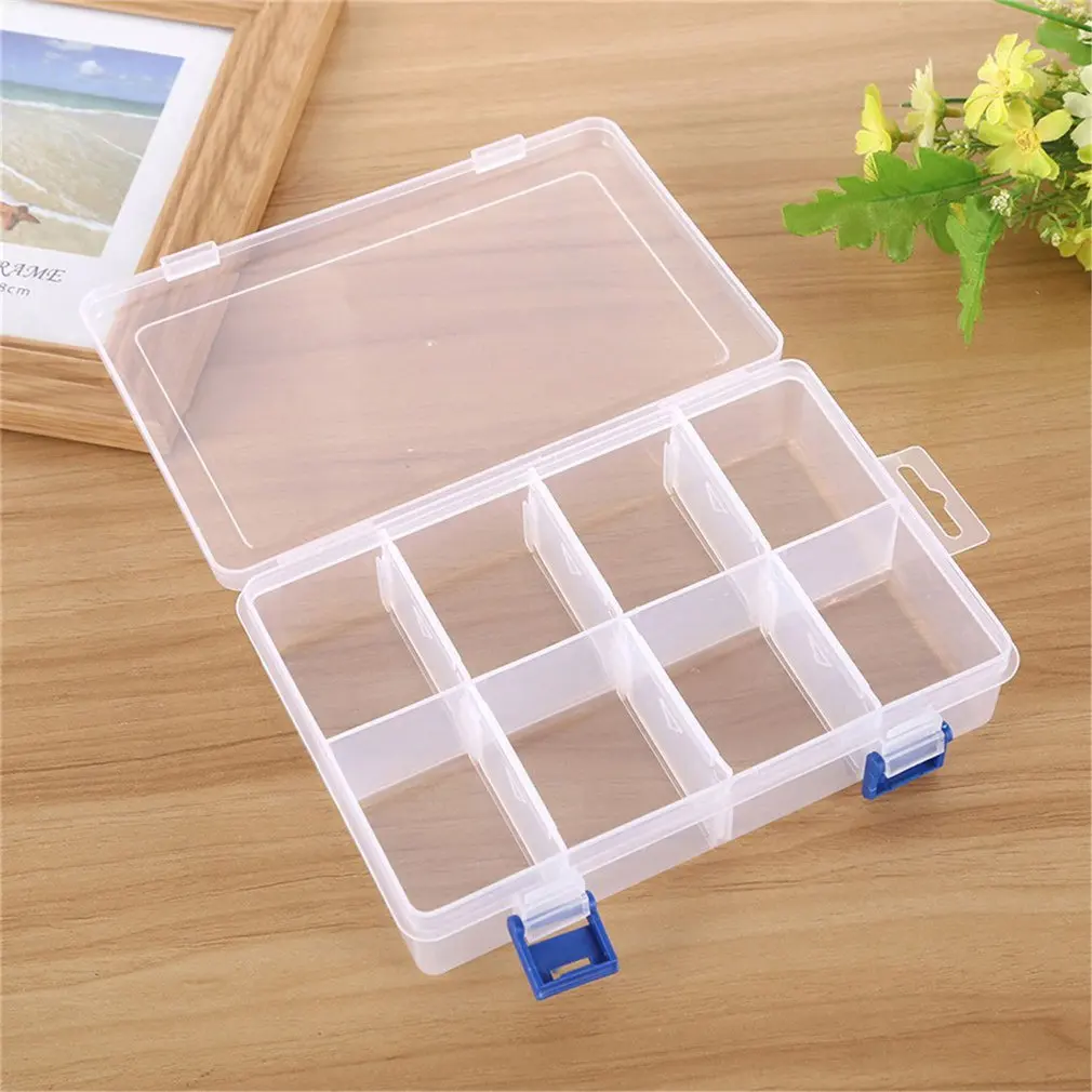 

8 Grids Cosmetic Organizer Store Clear Container Transparent Small Box