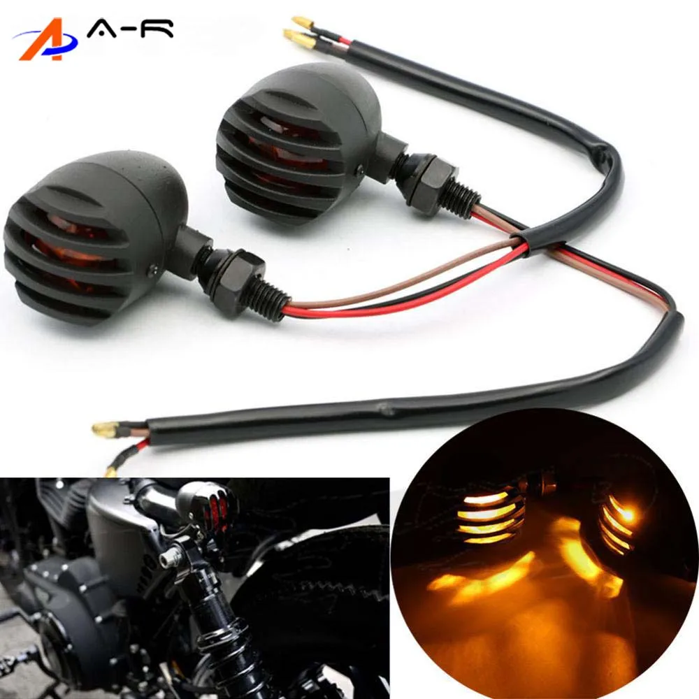 

For Honda Shadow 500 CB700SC Bobber Chopper Cruiser Custom Heavy Duty Slotted Grill Blinker Turn Signals Flash Lights light lamp