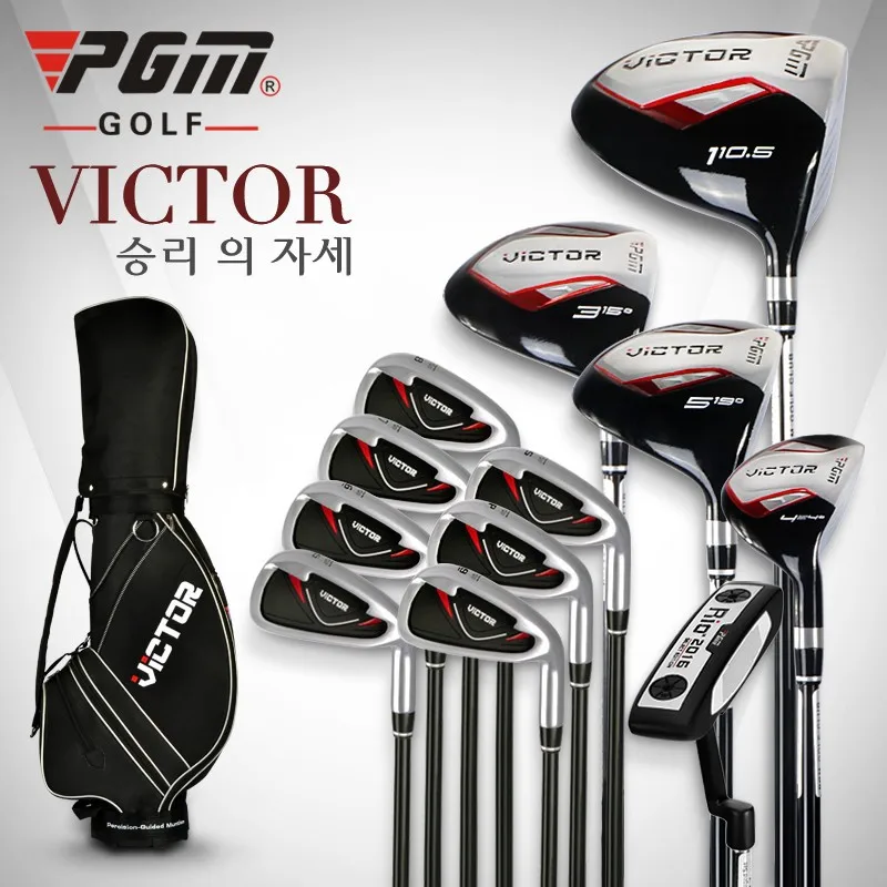 US $279.99 PGMVictor Golf Adult Cue Kit Junior Clubs Golf Driver Mens Complete Set Clubs Covers Full Set Putters Wood Irons Standard Bag