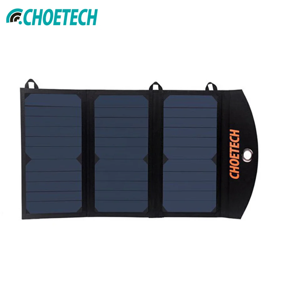 

CHOETECH Portable Solar Phone Charger with Dual USB Port and Auto Detect Tech for iPhone 6S/6 Plus,Galaxy S7/S7 Edge and More