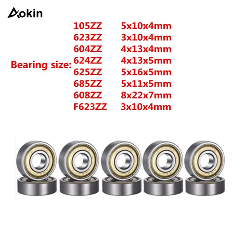 10 шт 608ZZ 623ZZ шарикоподшипник с двумя защитными шайбами миниатюрные высокоуглеродистой 105ZZ 624ZZ 625ZZ 685ZZ F623ZZ 604ZZ Сталь шариковый подшипник Новый
