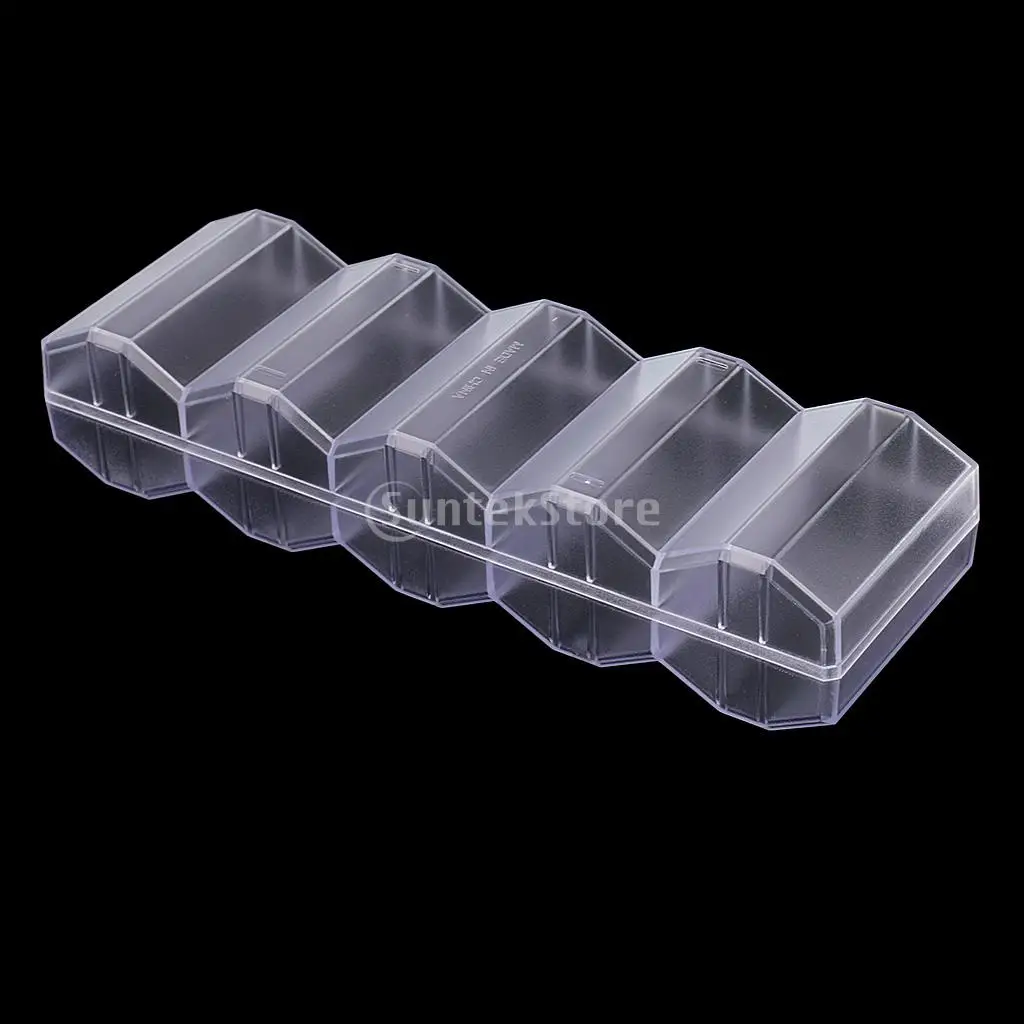 Portable 100 Chips Poker Chip Tray Clear Honeycomb Box Container with Lid for Party Casino Game 24 x 8 x 5cm