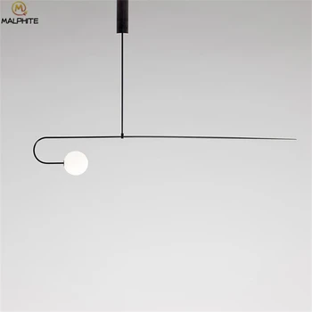 

minimalist Linear Pendant Lights Indoor Geometry Hook Hanging Pendant Lamp Lighting Fixtures Industrial Restaurant luminaires