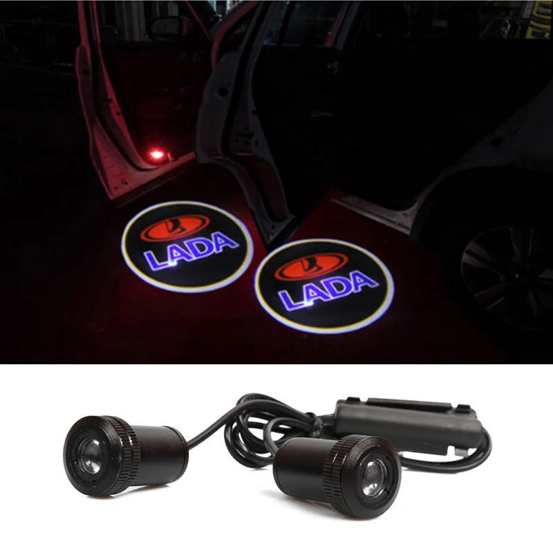 

2X Car LED Door Welcome Logo Light For Lada Granta Vesta Niva Xray Kalina 2 1 Priora 2 1 Largus 2110 2109 4X4 2121 Accessories