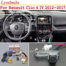 Людмила резервного копирования камера с 24Pin кабель адаптера для Renault Clio 4 IV 2012 ~ 2017 Оригинальный экран Совместимость заднего вида